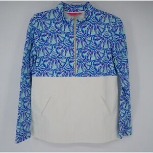 Lilly Pulitzer quarter zip Asher Popover Whisper Blue One Of A Kind XS